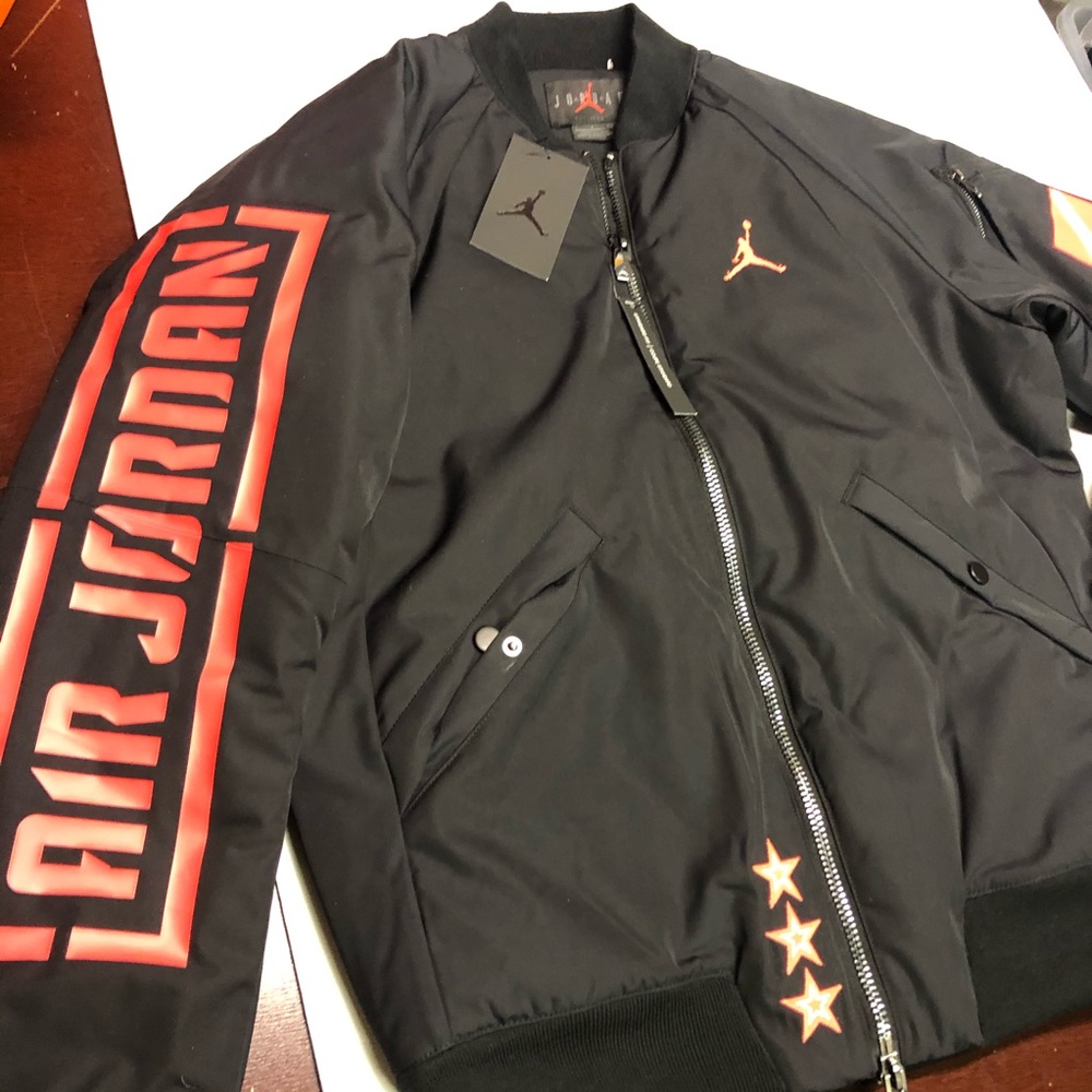 Nike Air Jordan Sportswear 1 Bomber Jacket Black - Picture 3 of 6